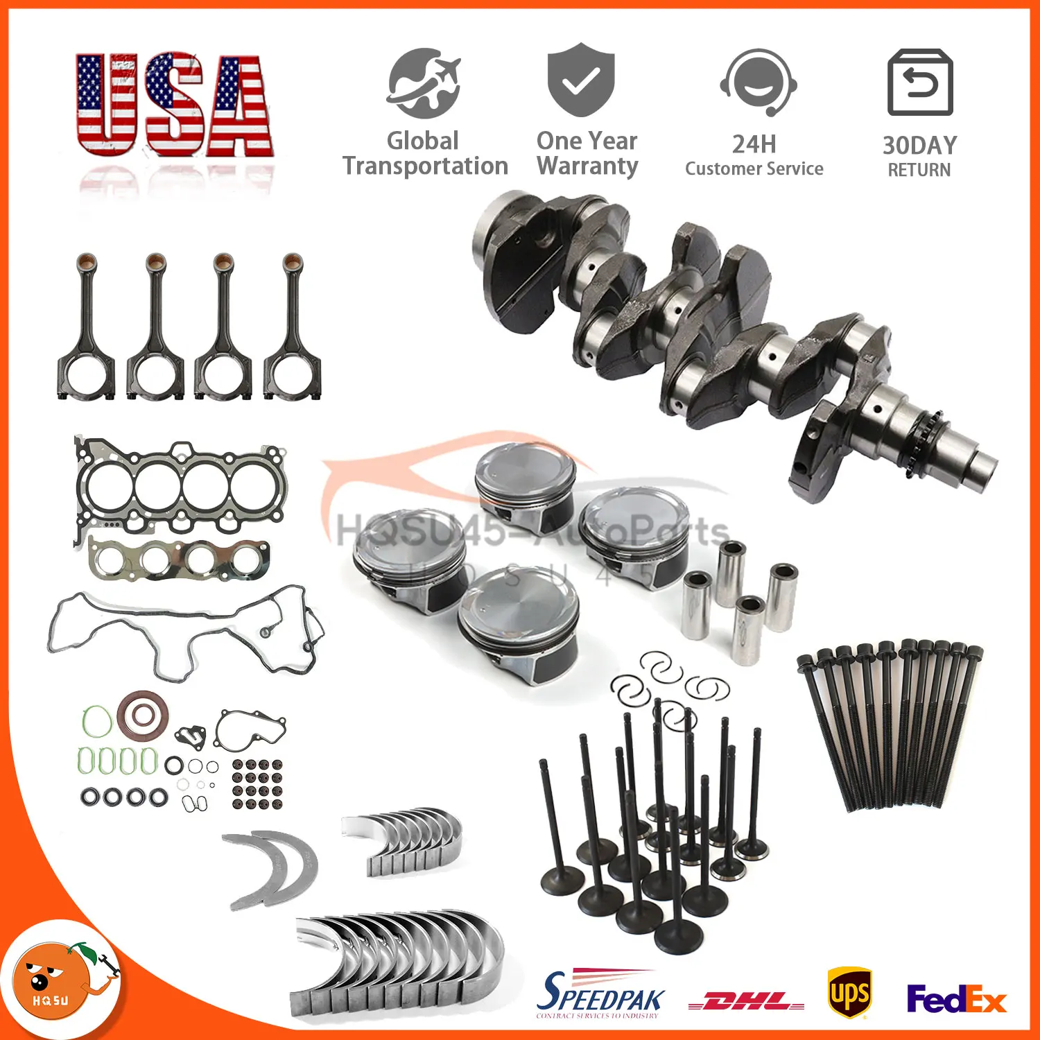 

DPGKITS G4NA Engine Rebuild Kit Crankshaft Piston For 2013-2018 Hyundai 2012-19 Kia 2.0L Car Accessories 623V6-2EH00 623V62EH00