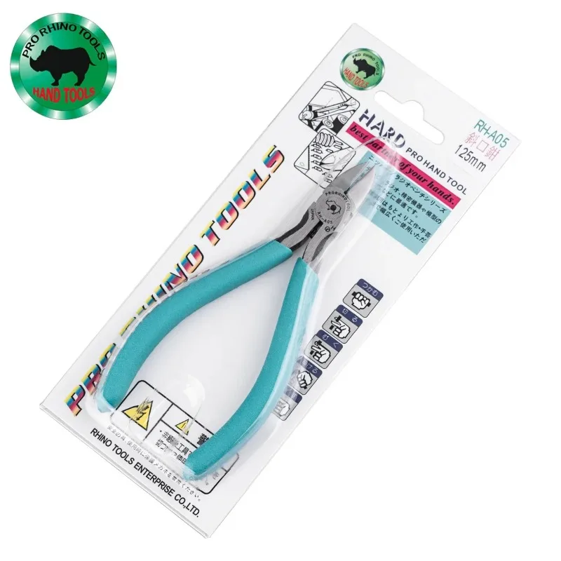 Japan RHINO RH-A05 125mm (5 inch) Diagonal Nose Pliers For Cutting Plastic Flexible Wire Component Feet Industrial Grade Pliers