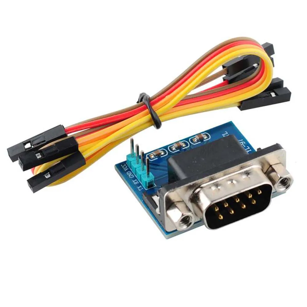 5 pces max3232 rs232 para ttl porta serial conversor módulo escova placa db9 conector macho para arduino