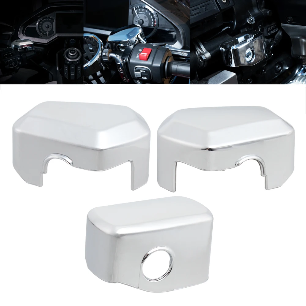 

1x Motorcycle Chrome Brake Cylinder Fluid Reservoir Protection Cover For Honda Gold Wing GL1800 Tour DCT 2018-2023 Accessories