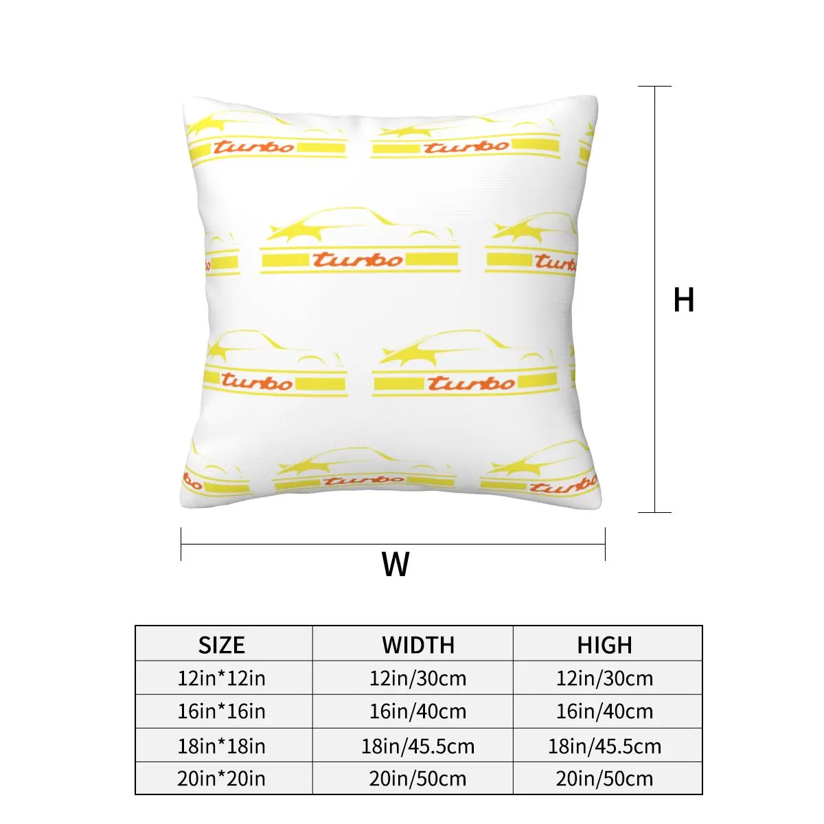 Turbo 911 Square Pillowcase Pillow Cover Cushion Zip Decorative Comfort Throw Pillow for Home Car