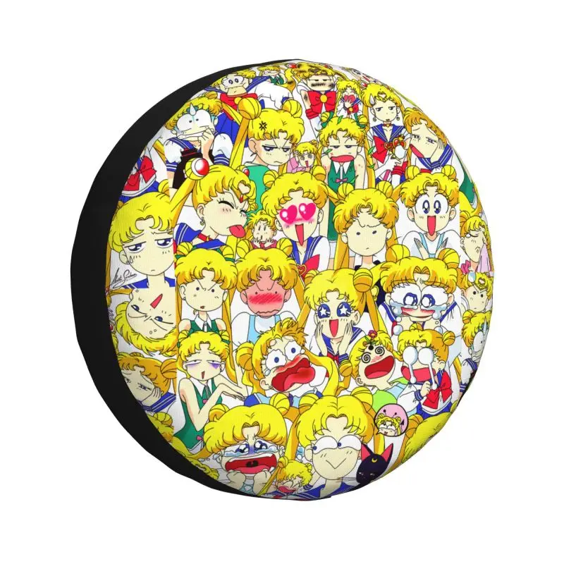 

Custom Japanese Shojo Sailor Spare Wheel Cover for Jeep Pajero 4x4 RV SUV Anime Moon Girl Tire Protector 14" 15" 16" 17" Inch