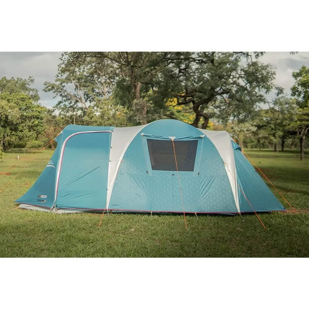 

9-10 person family camping tent with 2 rooms, 2 doors, 100% waterproof dome and breathable mesh blue for free shipping