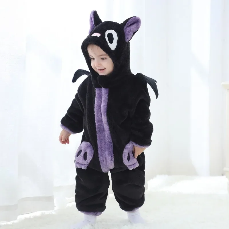 Newborn Baby Black Purple Cat Romper Hooded Bodysuit Animal Jumpsuit Onesie New Born Baby Items Newborn Baby Clothes