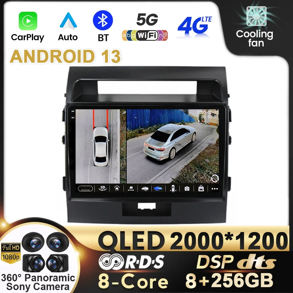 

Android 13 Car Radio Carplay For Toyota Land Cruiser 200 2007 -2015 Autoradio Multimedia Video Player Stereo Monitor Navigation