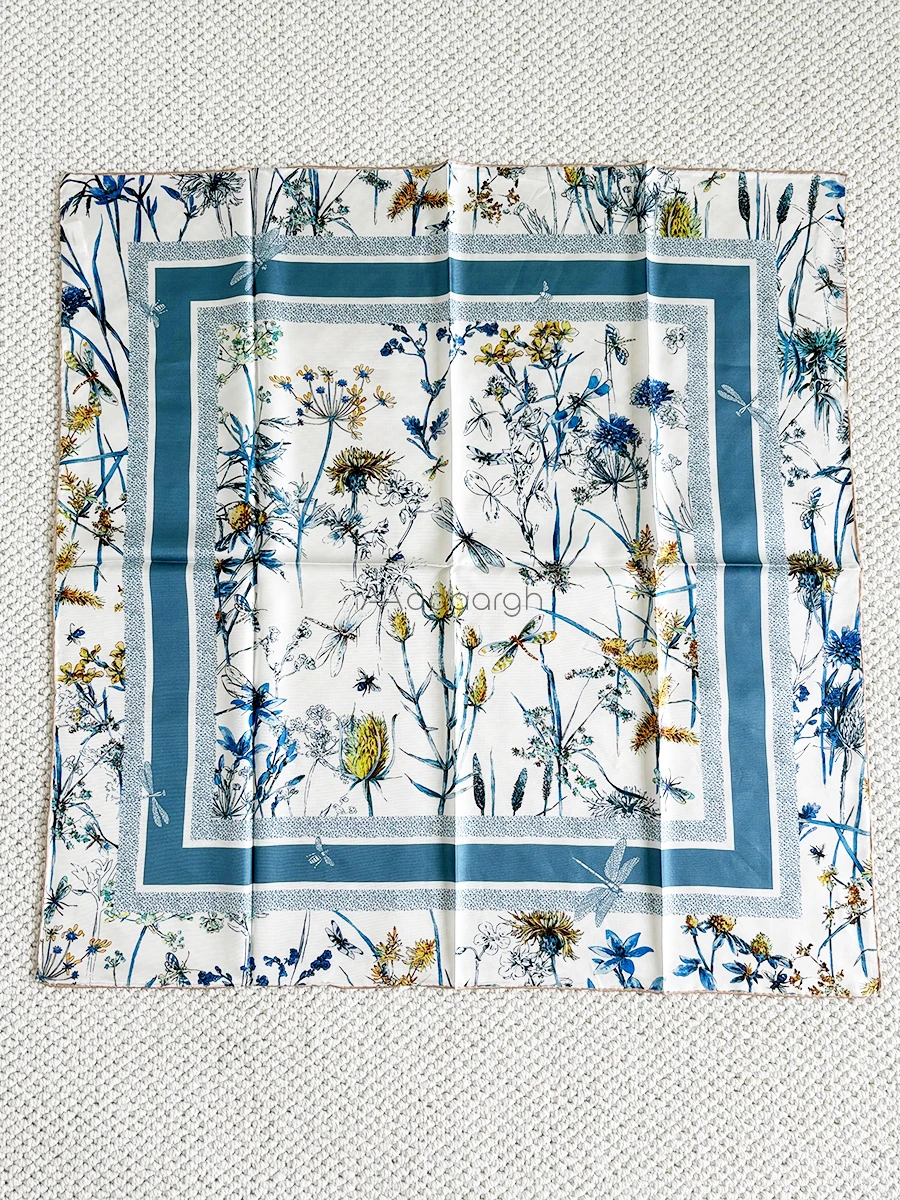 90 سنتيمتر وشاح حريري العلامة التجارية الفاخرة النساء حك وشاح اليد توالت حافة شالات عصابات الربيع رئيس إكسسوارات الشعر 90 سنتيمتر