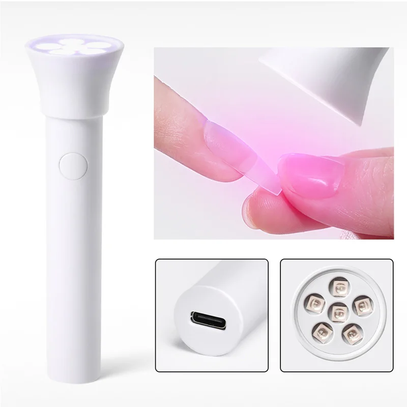 Lâmpada secadora de unhas uv led luz de secagem rápida portátil para curar todos os gel de unhas bateria recarregável incluída casa