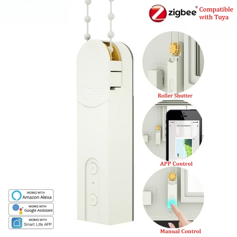 Zigbee Smart Roller Blind Motor APP Control Timing Voice Control Pull Bead Curtain Motor