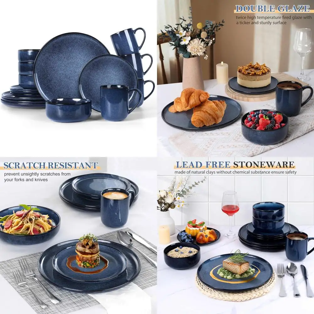 

Наборы столовой посуды из 16 предметов с кружками, тарелками и мисками на 4 человека, наборы обеденных посуды для кухни, микроволновой печи