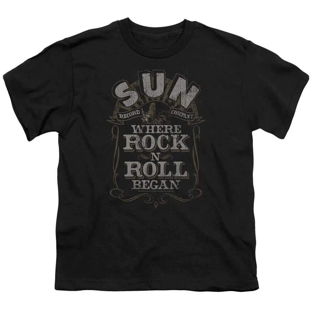 Sun Records Where Rock Began Kids Youth T Shirt Licensed Rock Band Tee Black