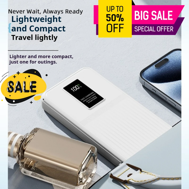 

10000mAh Ultra 3C Certified Built-in Power Bank, Lightweight and Portable Fast Charging Power Bank