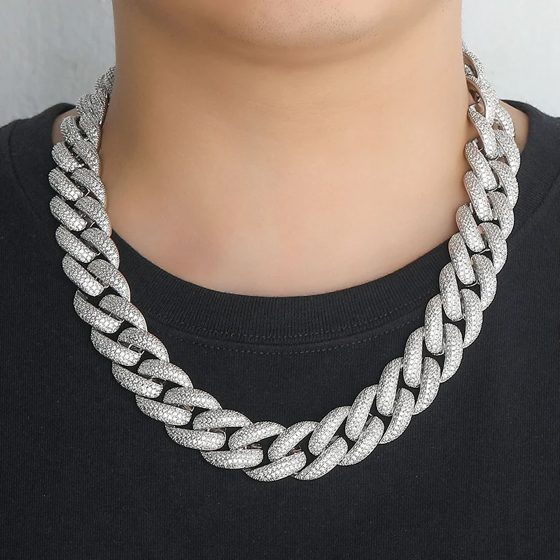 

Цепочка-колье Cuban Link 20 мм с круглыми звеньями, инкрустированная стразами CZ 5A+, в стиле хип-хоп, с длинной застежкой, для мужчин, в стиле рэперских украшений, золотистого и серебристого цвета