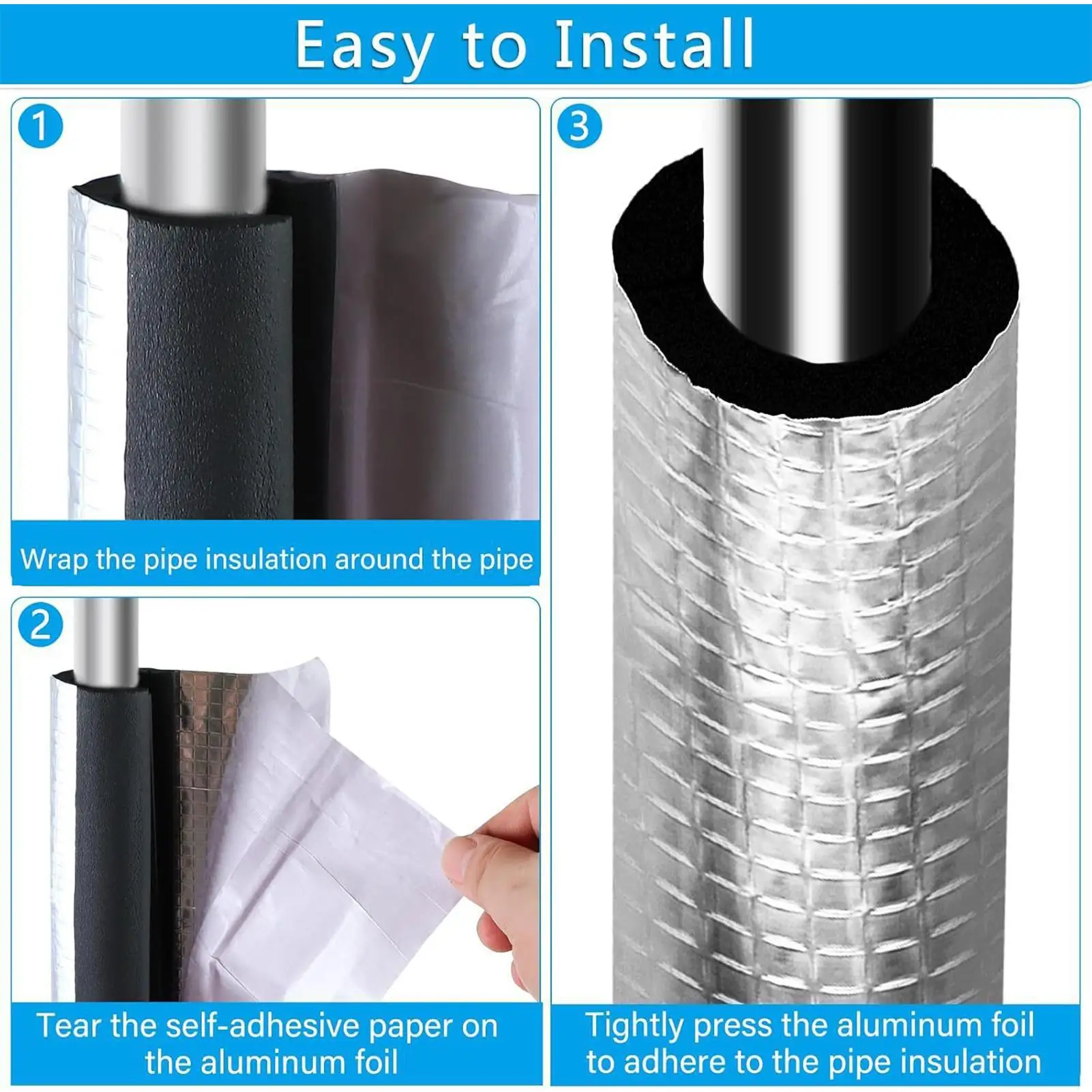 

Pipe Insulation Foam Tube 10 Pieces Freeze Protection Cover Pipe Wrap Insulation Foam Tube for Hot Water Heater Air Conditioner