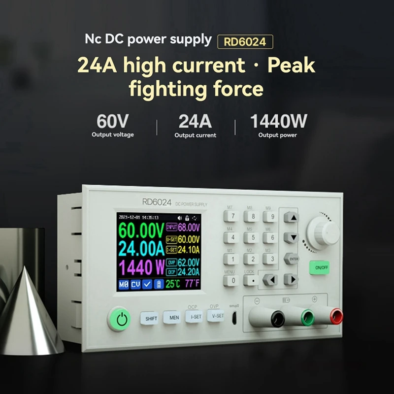 CNC DC Regulated Power Supply 24A Digital Display 12V/36V/48V/60V Adjustable Battery Charger 5V