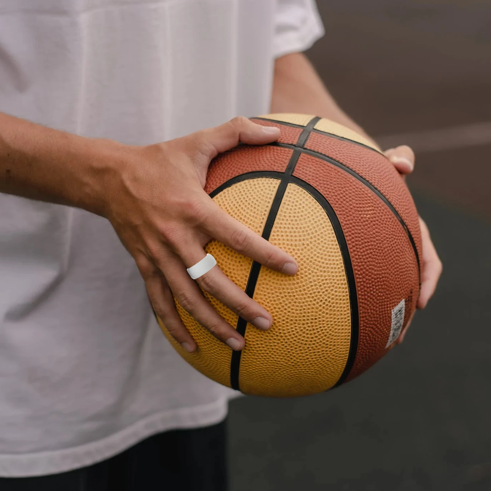 

8pcs Silicone Rings for Men Gym Fitness Black Decorative Sports Anti Sweat Breathable Safe Sensitive Skin Health Care