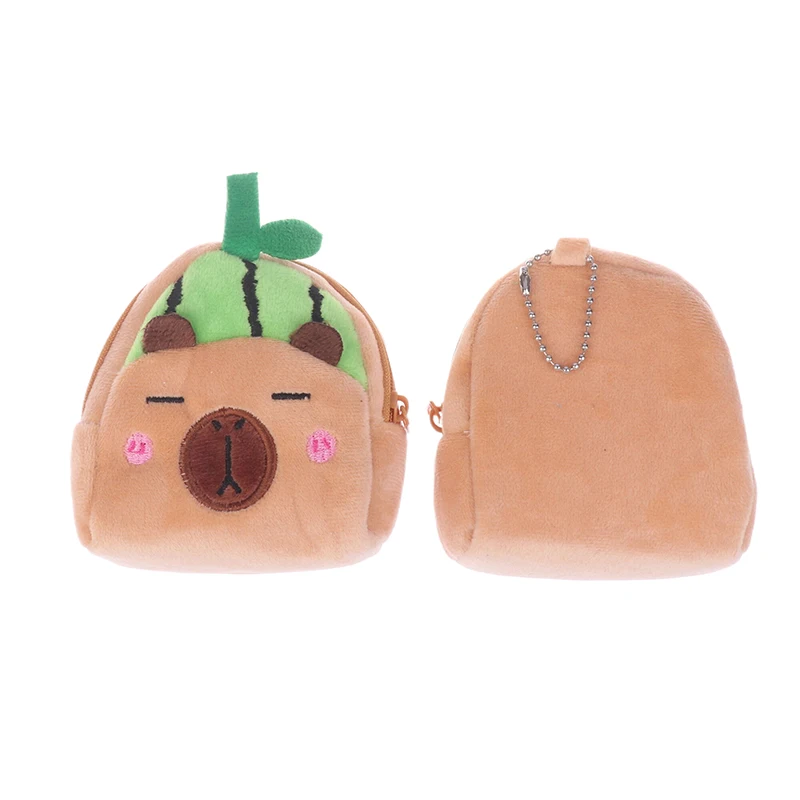 Cute Capybara Plush Wallet Cartoon Animal Coin Purse Portable Money Changer Pouch Earphone Storage Bag Birthday Gifts