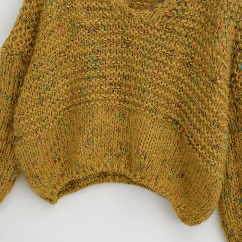 

Summer 2025 Women's Loose Fit Long Sve V-Ne Knitwear Comfortable Polyester Fiber Commute Sle Artistic T-irt Dr