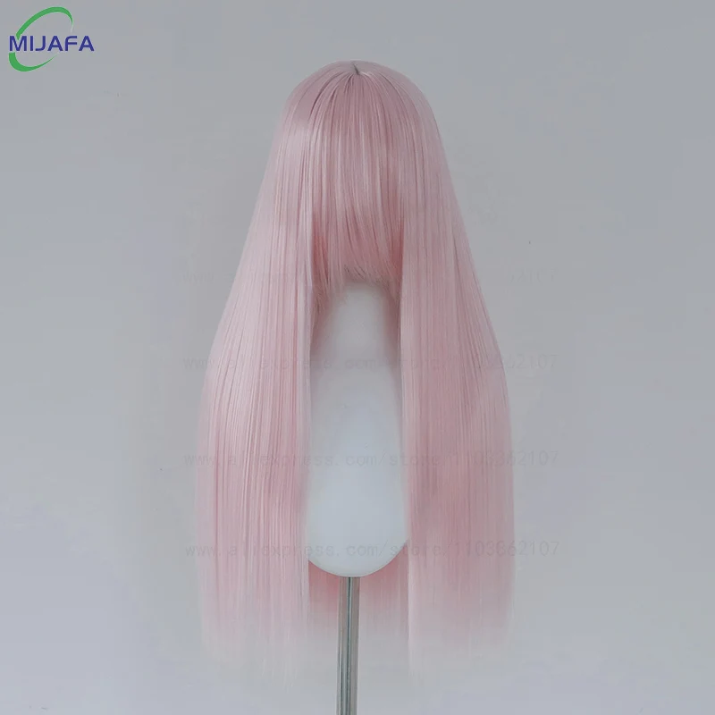 Very High Quality 400g 48 Colors 24Inch 60cm Long Straight Cosplay Wig With Bangs Heat Resistant Hair Anime Wigs + Wig Cap