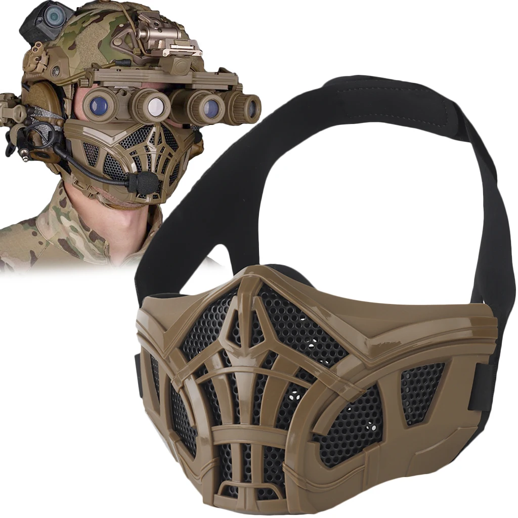 

Airsoft Tactical Breathable Mask, Mesh Half-face Mask, Airsoft Paintball Protective Mask Gear, Outdoor Hunting Motorcycle Mask