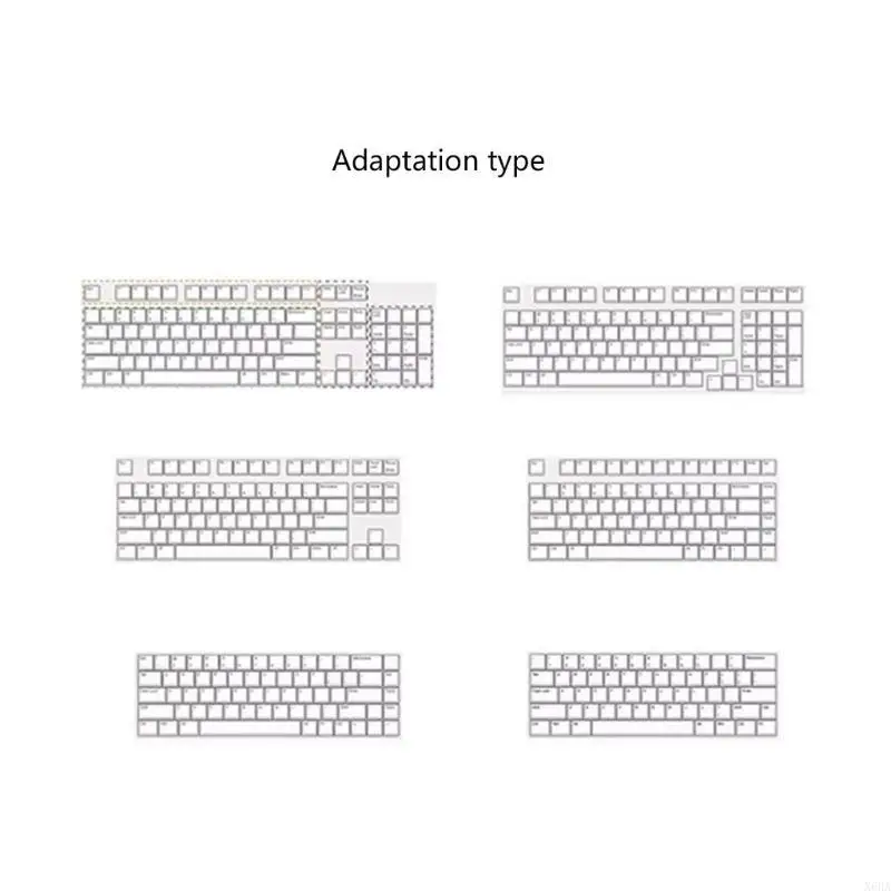 

X6HA 116Keys Backlit Keycaps Translucent Snow Keycap For Mechanical Keyboards