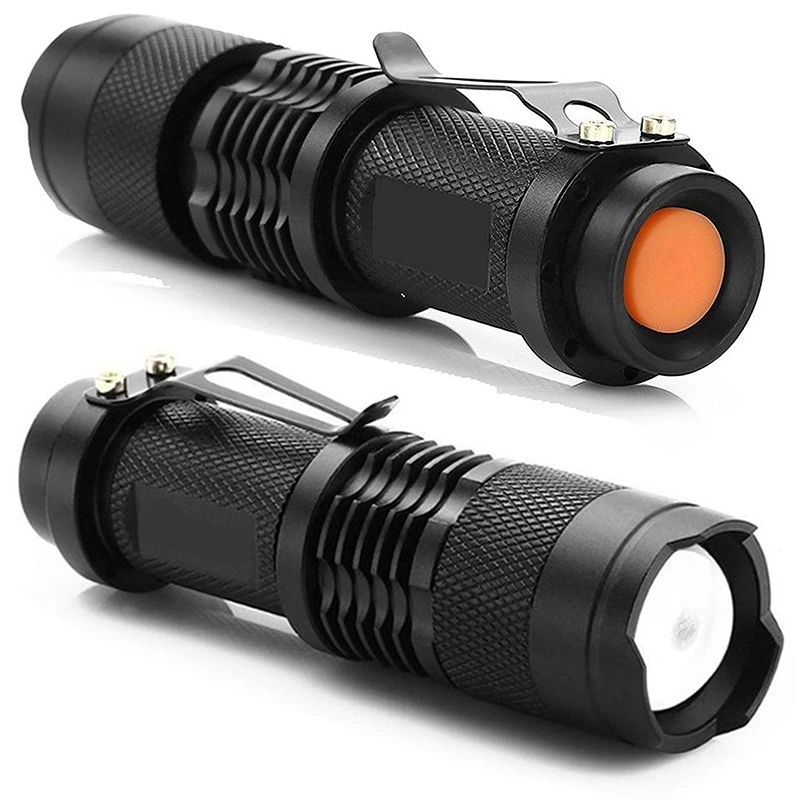 Al Alloy Flashlight Mini LED Flashlight Torch with 3 Lighting Modes Led Torch Outdoor Adjustable Focus Zoom Light Camping Lamp