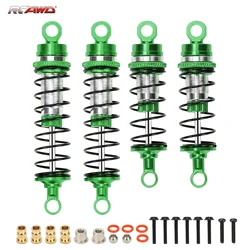 RCAWD 4 pcs full alloy front shock absorber damper oil filled type for Losi 1/16 mini-B 1/18 mini-T 2WD RC car upgrades part