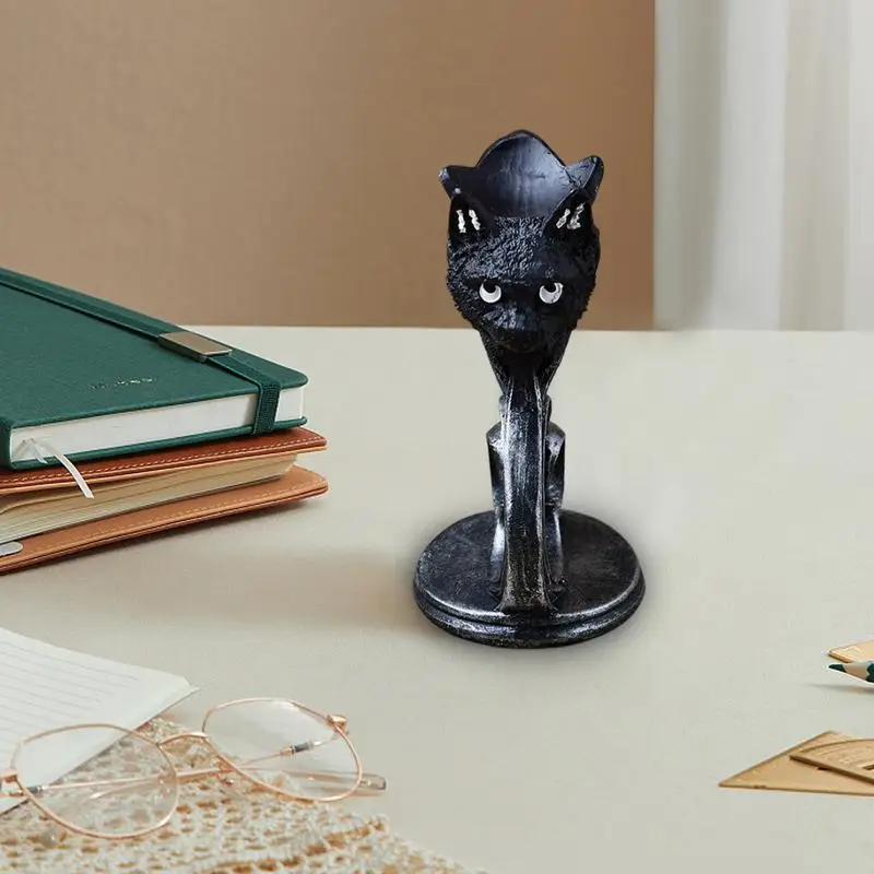 

Cat Figurine Ornaments Black Cat Decor Figurine Cute Cat Statue Kitten Figurine Sculpture Miniature Black Kittens Resin Decor St