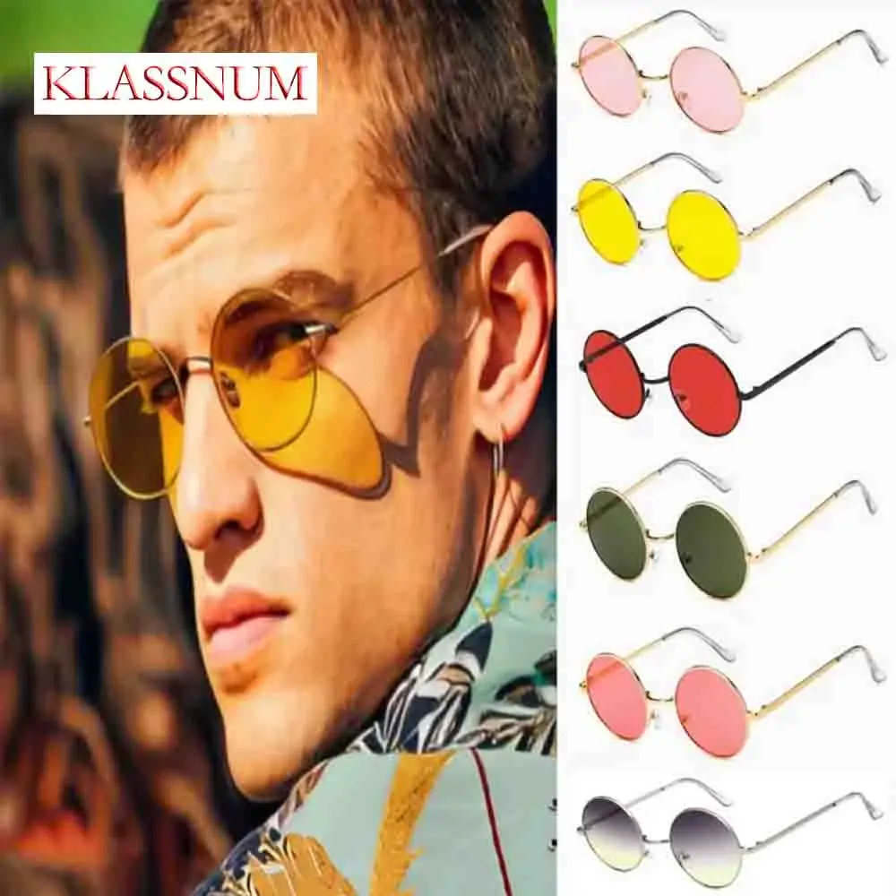 Vintage Popular Classic Metal Round Sunglasses Woman Small New Prince Retro Brand Red Orange Pink Clear Glasses Woman 2023 New