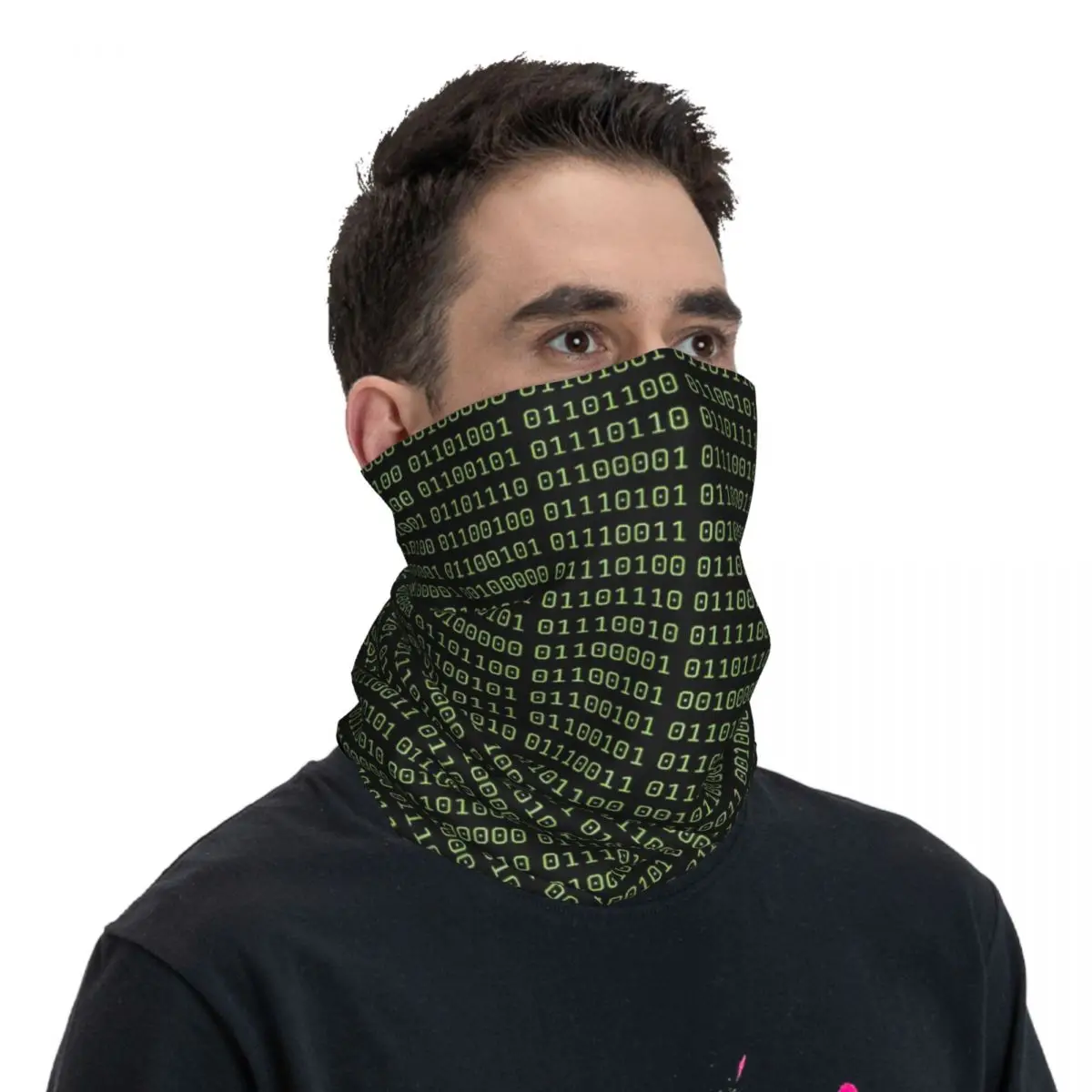 Matrix digit kode Bandana penutup leher dicetak bungkus masker syal Multi guna hiasan kepala berkendara dewasa semua musim