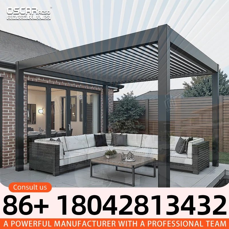 Hardtop Garden Gazebo Metal Steel Frame Aluminum Outdoor Tent Factory Price for Backyard Poolside Patio pergola