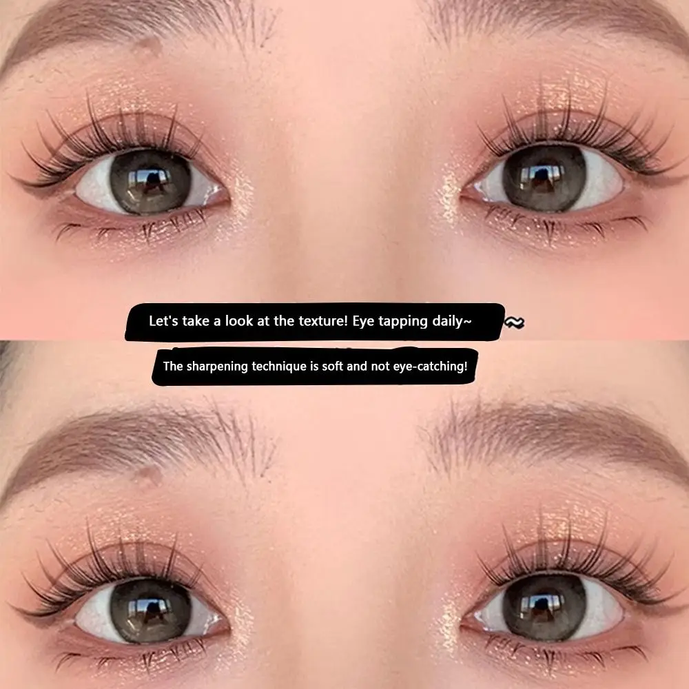高品質で再利用可能な接着剤不要のつけまつげ、ナチュラルなクラスターラッシュ、10列の個別まつげ