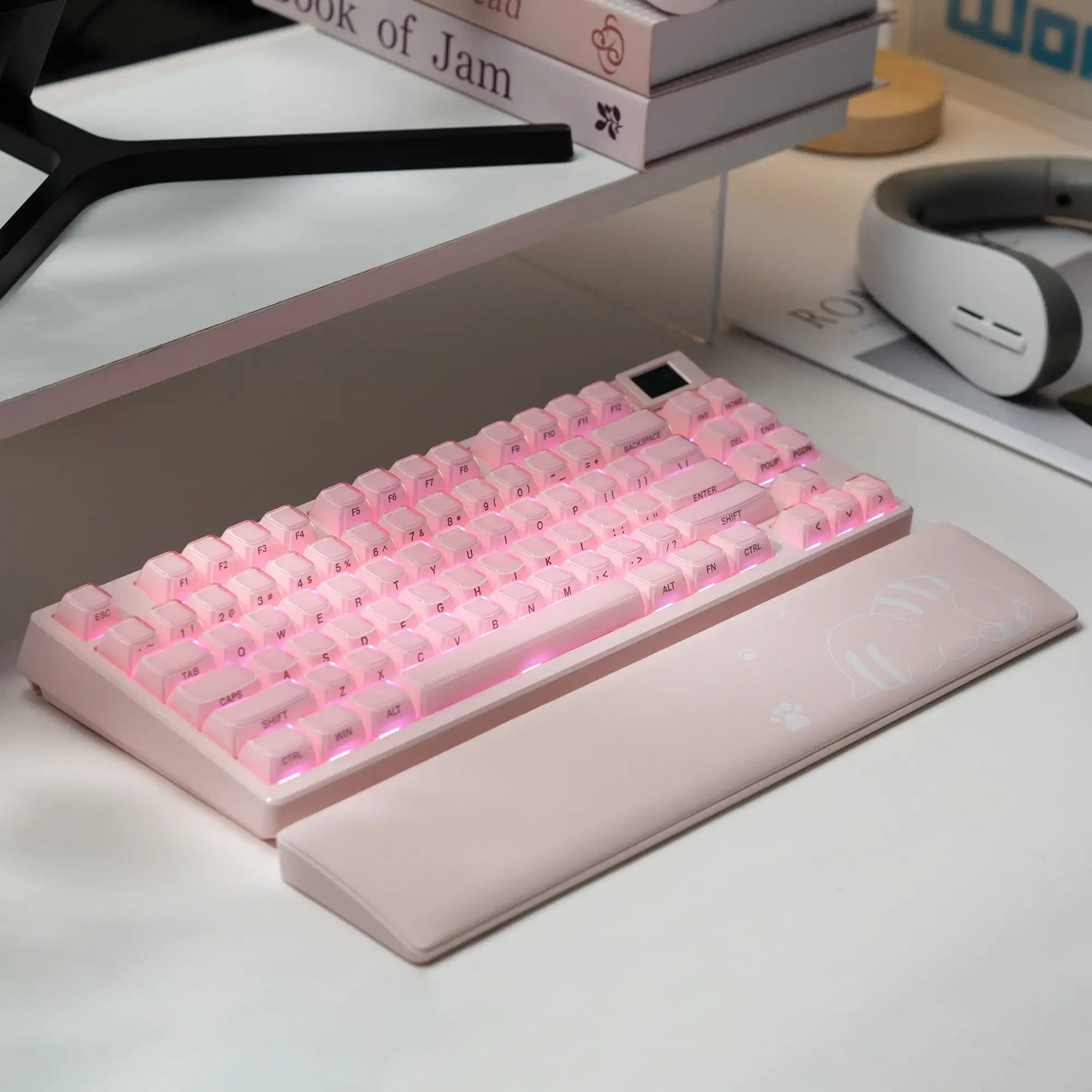 Womier SK80pro 75% Mechanical Keyboard Hot Swappable 3-Mode 2.4G/BT/USB-C RGB Backlit Keyboard with Multimedia Display