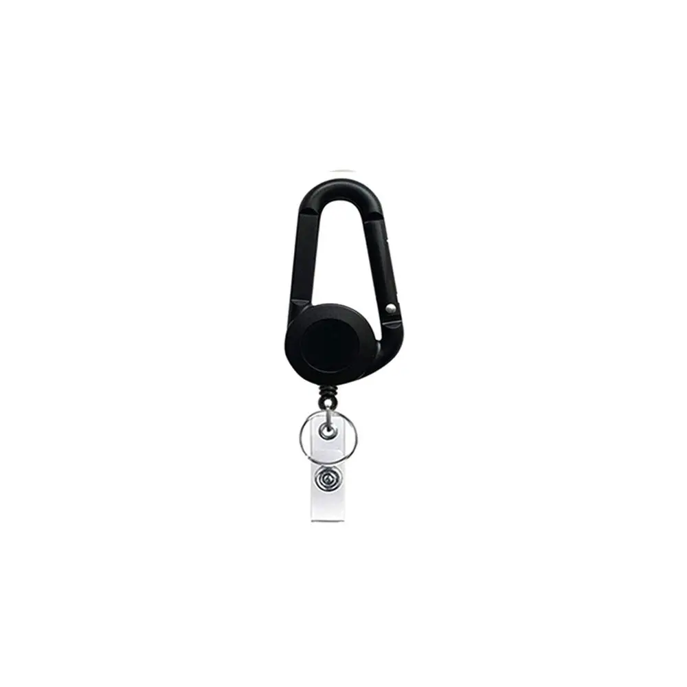 Student 8 Color Outdoor Card Holder Anti Lost Carabiner Keychain Badge Holder Badge Reel Clip Easy Pull Buckle