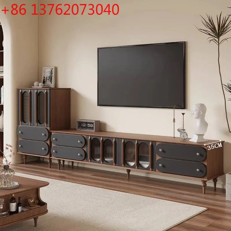 

European Black Tv Cabinet Modern Luxury Design Walnut Nordic Corner Tv Cabinet Living Room Storage Meubles De Maison Furniture