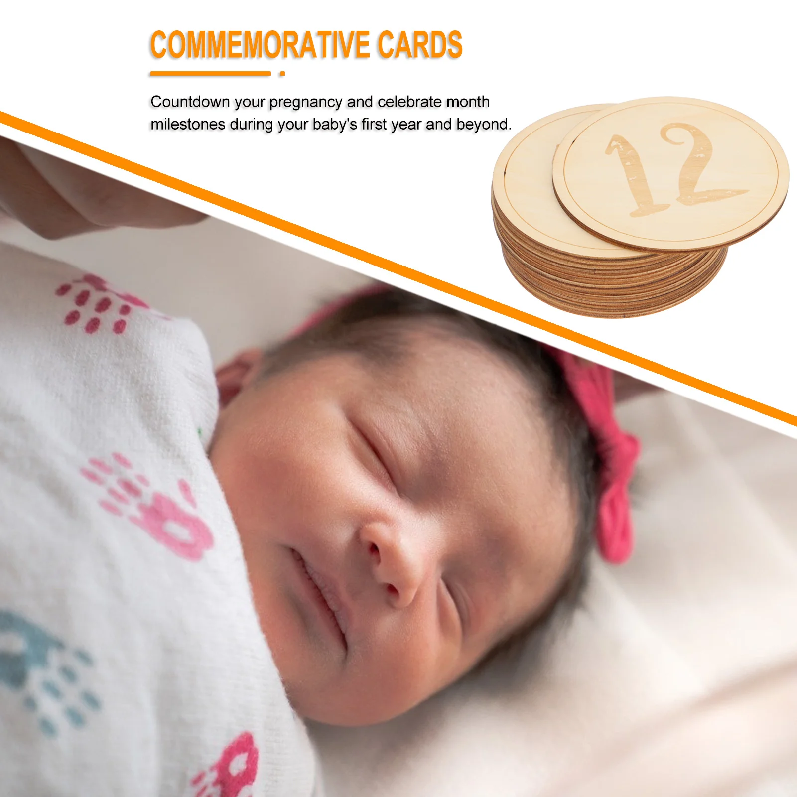 

12Pcs Milestone Wooden Boards Monthly Growth Recording Cards Photography Props Memory Photo Keepsake Decor