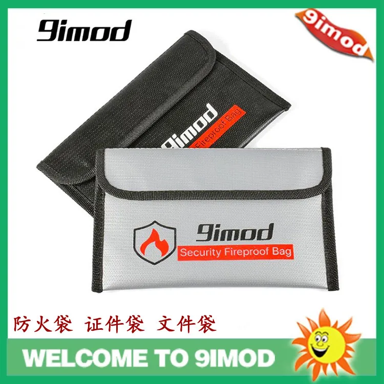 9imod 5x8 inch Fireproof Bag - Explosion-Proof & Waterproof Safety Pouch for Lipo Battery, Documents, Cash, Keys & Valuables