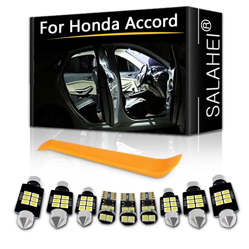 10Pcs Bulbs Car Interior light LED Lamp Dome Trunk License Plate Light Upgrade Kit For 2003-2012 Honda Accord Auto Accessories