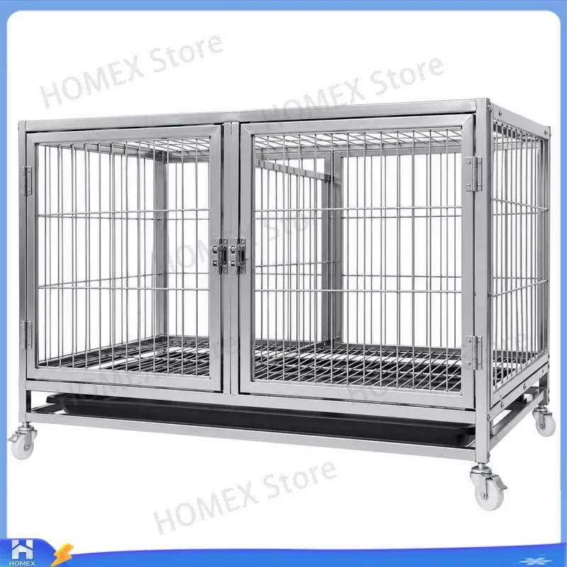 Heavy Duty Stackable Dog Cage Modular Metal Pet Crate for Veterinary Clinic Kennel Large Breed Puppy Training Indoor Outdoor