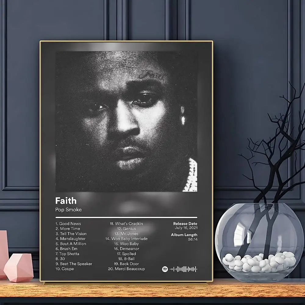 Rapper P-Pop Smoke Poster HD Art Sticky Wall Waterproof Home Living Room Bar Decoration