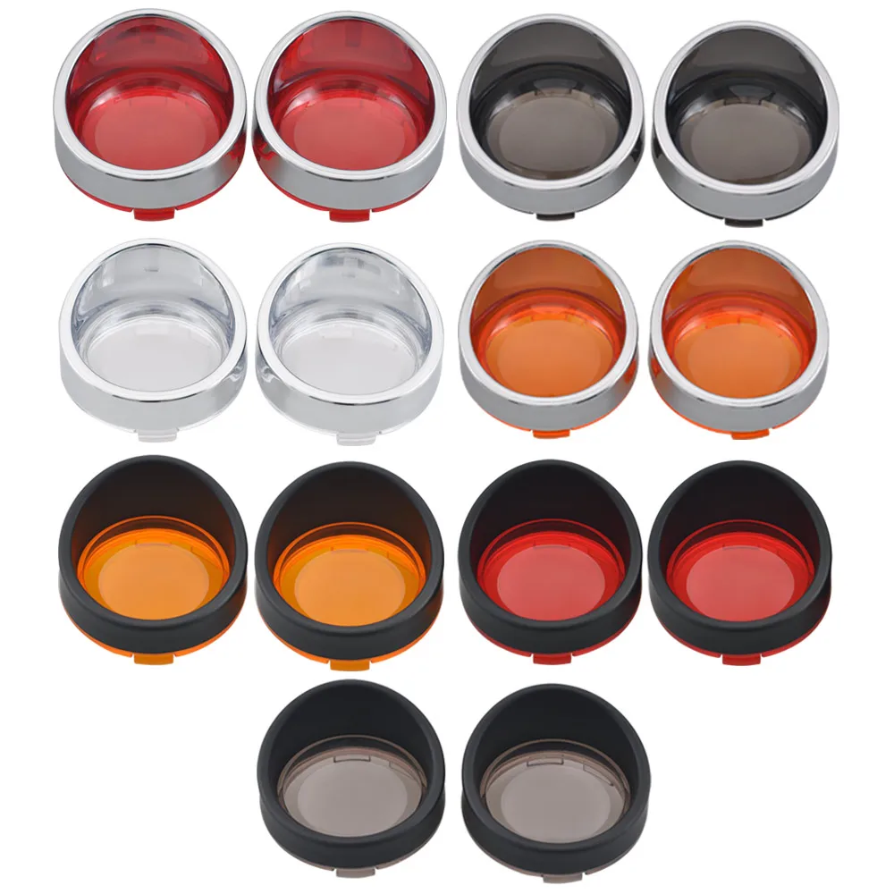 Motorcycle Turn Signal Light Visor Lamp Lens Cover Bezel Ring For Harley Road King Sportster XL 883 1200 Softail Dyna Fat Boy