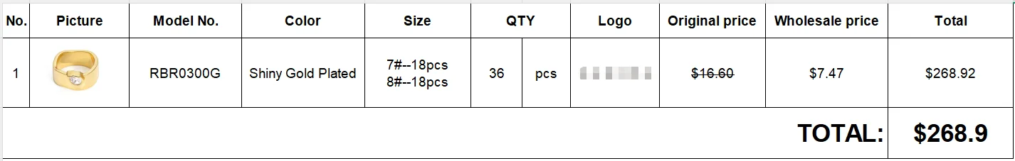 

Заказ на настройку кольца