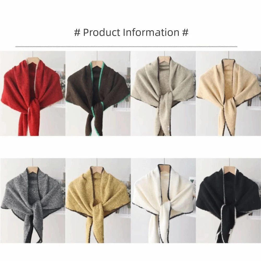 Warm Wrap Thickened Triangle Shawl Large Size Luxurious Feel Winter Scarf High Quality Soft Feel Women's Scarves Sweet Style