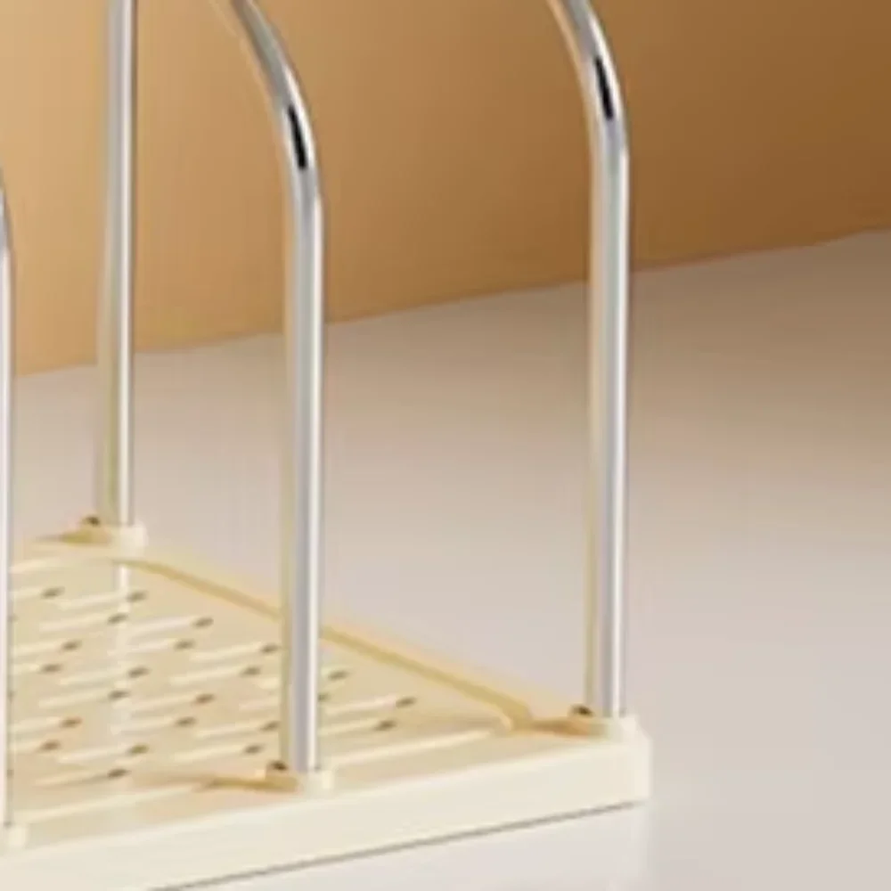 حامل كتب متعدد الوظائف من البلاستيك الأبيض والأصفر لسطح المكتب، عرض كتب لتوفير مساحة تخزين الكتب، رف تخزين رف الكتب #1