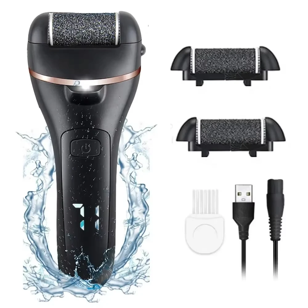 مبرد قدم كهربائي قابل لإعادة الشحن أداة باديكير احترافية لتقشير الجلد الميت وإزالة الجلد الصلب جهاز العناية بالقدم