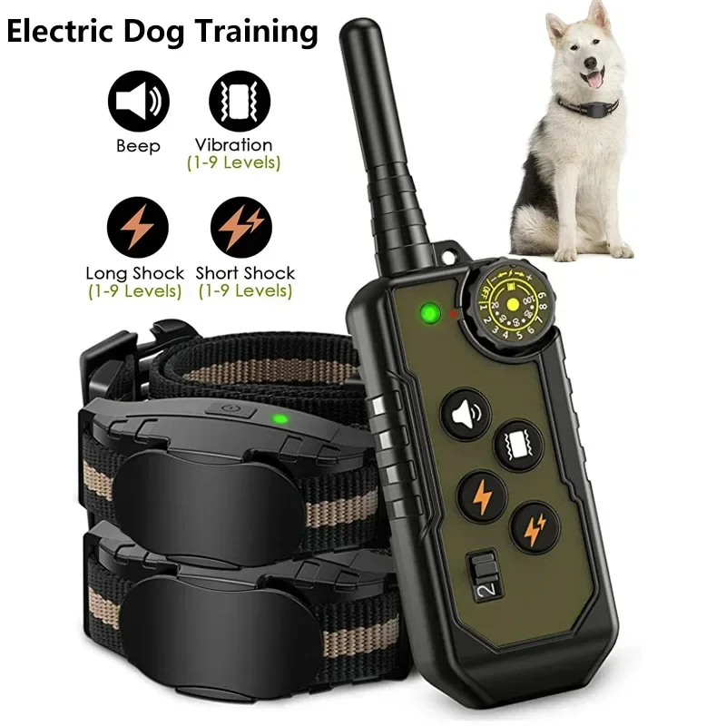 

Waterproof Electric Dog Training Collar, Remote Control Bark Stop for All Sizes, Shock Vibration Sound Electric Shocker Vibrator