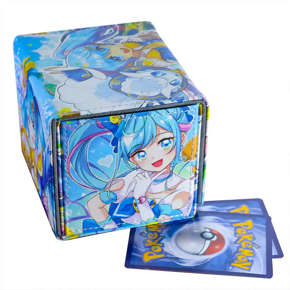 New Cartoon Diy Self Made Ptcg Vulpix Collection Card Box PTCG OPCG WS YGO Pu Cortex Card Storage Box Anime Cards Gift Toys