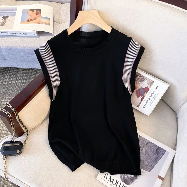 

New 2025 Basic Bottoming Elasticity Vests Women Short Style Skinny Fashion Round-neck Simple New Solid Color Top Versatile S943