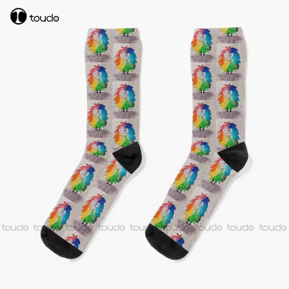 

Little Rainbow Monster - Pura Vida Socks White Men'S Socks Unisex Adult Teen Youth Socks Personalized Custom 360° Digital Print