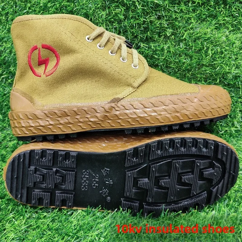 

Изолированная обувь Zhongbang, электрическая парусиновая обувь 10 кВ, рабочая страховка труда, защитная обувь, резиновая подошва, нескользящая и износостойкая