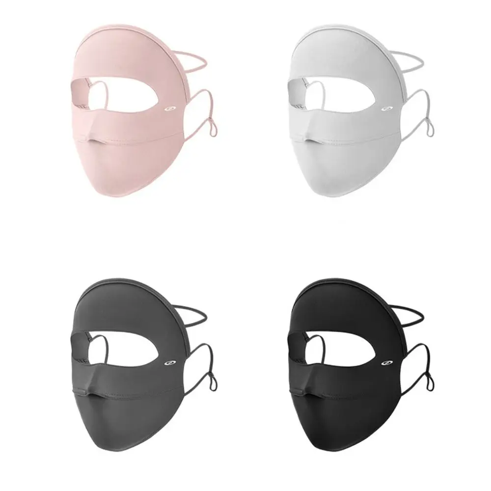 

Breathable Sunscreen Face Scarf Ice Silk Mask Face Mask Summer Sunscreen Mask UV Protection Solid Color Face Gini Mask Riding